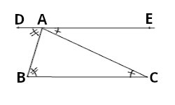 preuve : la somme des mesures des angles dans n'importe quel triangle est de 180°