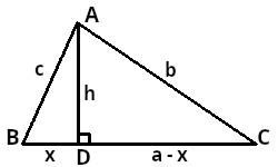 Le triangle △ABC pour la Formule du Héron